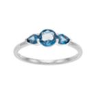 Lc Lauren Conrad 10k White Gold Blue Topaz 3-stone Ring, Women's, Size: 8