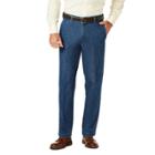 Men's Haggar Classic-fit Stretch Expandable-waist Flat-front Jeans, Size: 44x30, Med Blue