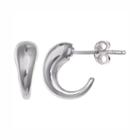 Primrose Sterling Silver Graduated C Hoop Earrings, Women's, Grey