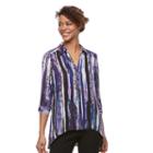 Women's Dana Buchman High-low Chiffon Shirt, Size: Xl, Lt Purple