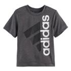 Boys 4-7x Adidas Heathered Side Logo Graphic Tee, Size: 6, Dark Grey