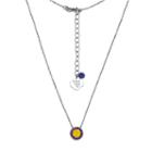 West Virginia Mountaineers Sterling Silver Crystal Disc Necklace, Women's, Size: 18, Multicolor