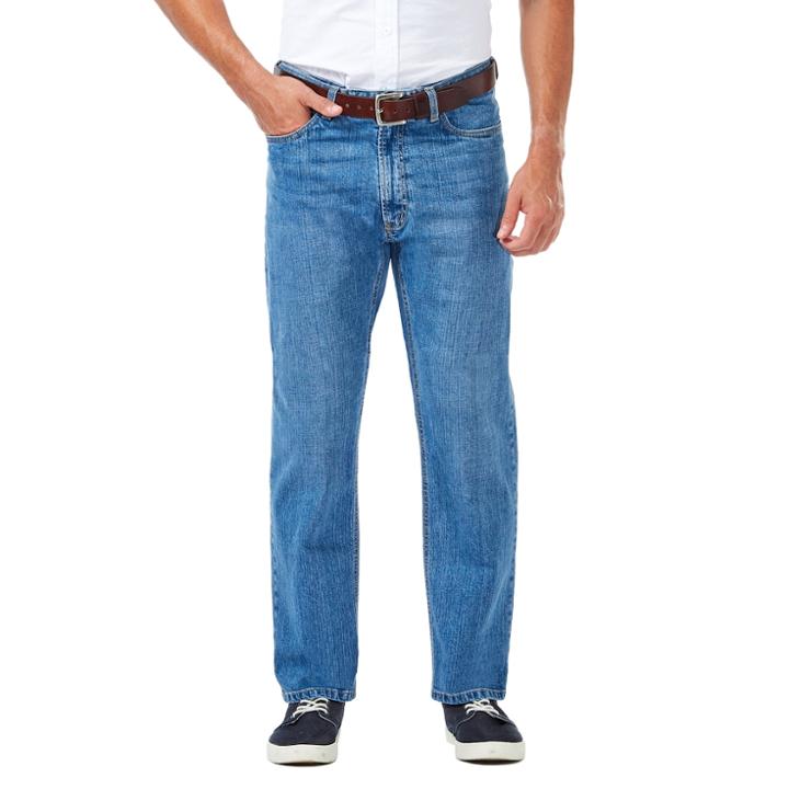 Men's J.m. Haggar Premium Relaxed-fit Stretch 5-pocket Pants, Size: 36x34, Med Blue