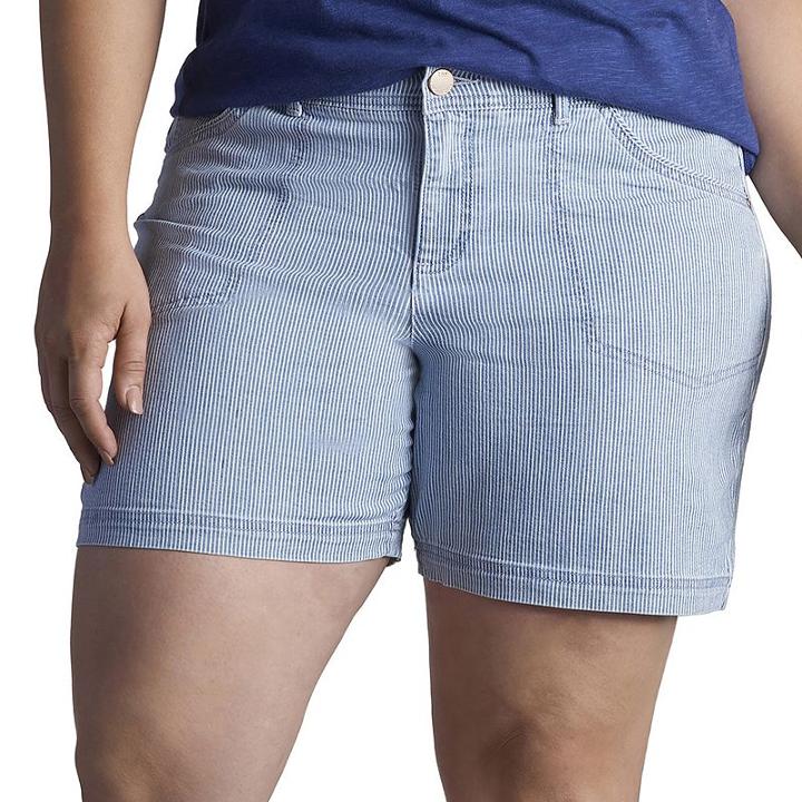 Plus Size Lee Matteo Pork Chop Pocket Shorts, Women's, Size: 16 - Regular, Blue