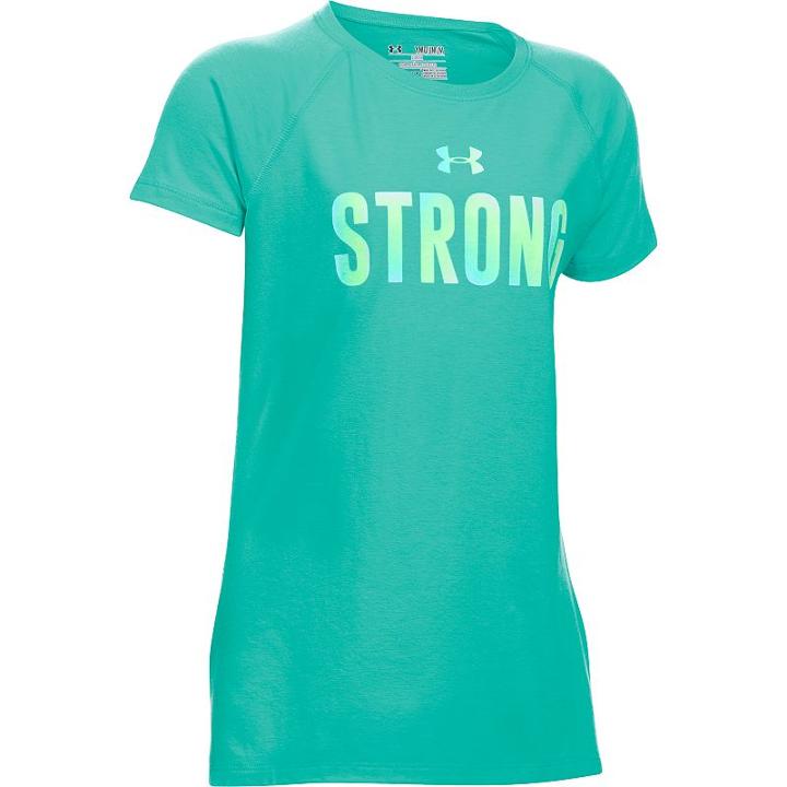 Girls 7-16 Under Armour Strong Metallic Graphic Tee, Girl's, Size: Xl, Lt Green