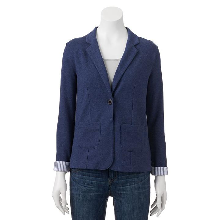 Juniors' So&reg; Knit Blazer, Girl's, Size: Large, Blue