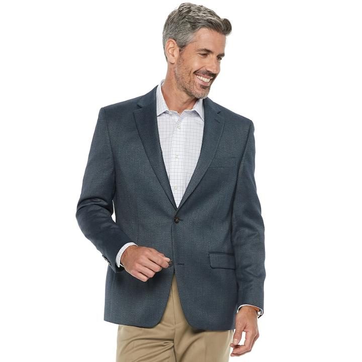 Men's Chaps Slim-fit Patterned Stretch Sport Coat, Size: 42 - Regular, Blue