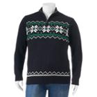 Big & Tall Chaps Fairisle Mockneck Sweater, Men's, Size: 2xb, Black