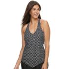 Women's Croft & Barrow&reg; Geometric T-back Tankini Top, Size: 16, Oxford