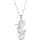 Sterling Silver Cubic Zirconia Seahorse Pendant Necklace, Women's, Size: 18, White