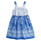 Girls 4-6x Youngland Floral Sleeveless Lace Popover Sundress, Girl's, Size: 6x, Blue
