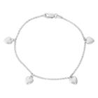 Sterling Silver Heart Charm Station Bracelet, Women's, Size: 7.25