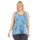 Plus Size Balance Collection Avery Tie-dye Striped Tank, Women's, Size: 1xl, Med Blue