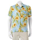 Men's Caribbean Joe Casual Tropical Button-down Shirt, Size: Large, Light Blue