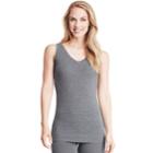 Women's Cuddl Duds Softwear Reversible Tank, Size: Xs, Grey (charcoal)