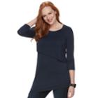 Maternity A:glow Asymmetrical Popover Nursing Top, Women's, Size: Xxl-mat, Dark Blue