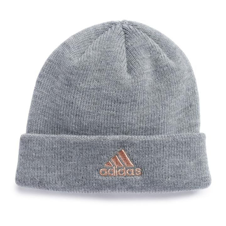 Women's Adidas Team Issue Fold Beanie, Med Grey