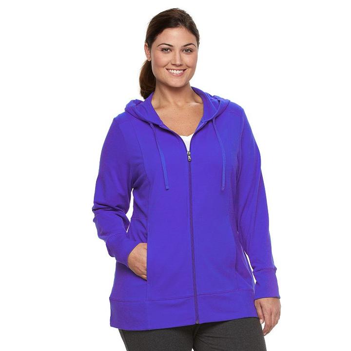 Plus Size Tek Gear&reg; Dry Tek Zip-front Hoodie, Women's, Size: 2xl, Drk Purple