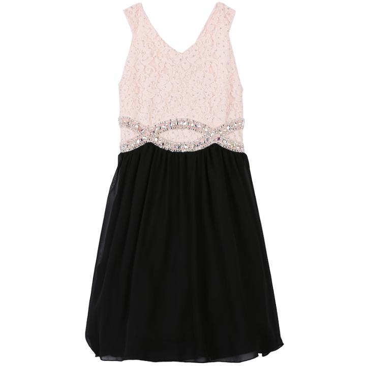 Girls 7-16 & Plus Size Speechless Glitter & Rhinestone Dress, Size: 7, Brt Pink