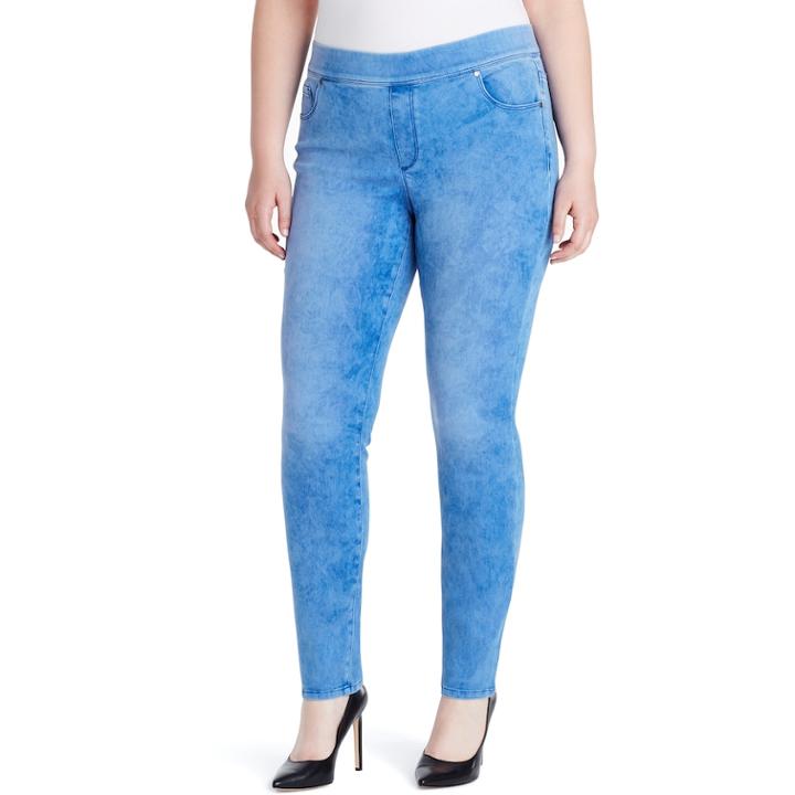 Plus Size Gloria Vanderbilt Avery High-rise Pull-on Jeans, Women's, Size: 20 - Regular, Light Blue