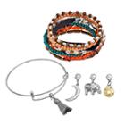 Mudd&reg; Beaded Stretch Bracelet, Bangle Bracelet & Removable Charm Set, Women's, Multicolor