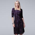 Women's Simply Vera Vera Wang Print Sweaterdress, Size: Xs, Purple