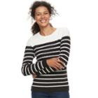 Petite Croft & Barrow&reg; Crewneck Cable-knit Sweater, Women's, Size: M Petite, White
