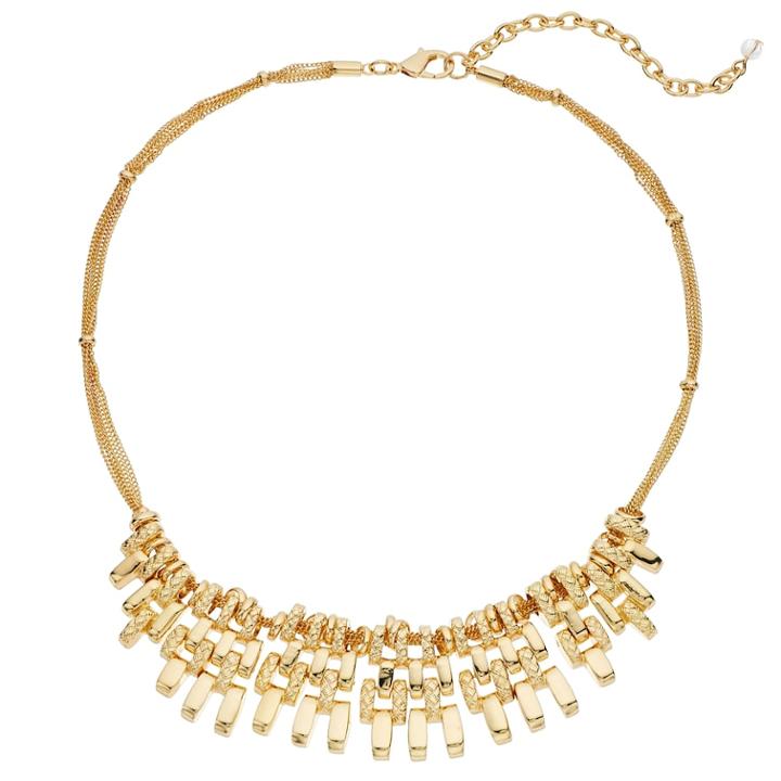 Napier Gold Tone Bar Statement Necklace, Women's