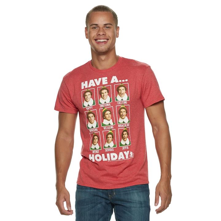 Men's Elf Have A Holiday Tee, Size: Medium, Dark Red