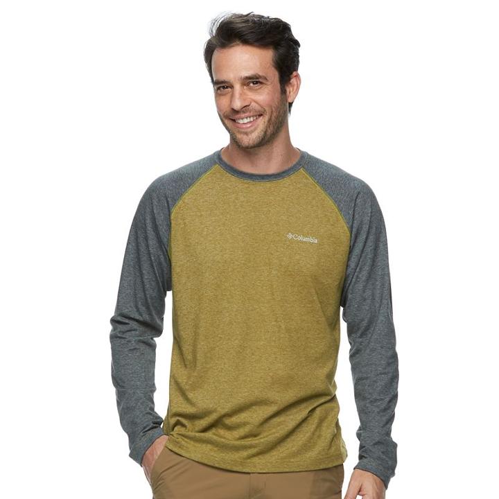 Men's Columbia Wildberry Classic-fit Colorblock Omni-wick Raglan Tee, Size: Xl, Mossy