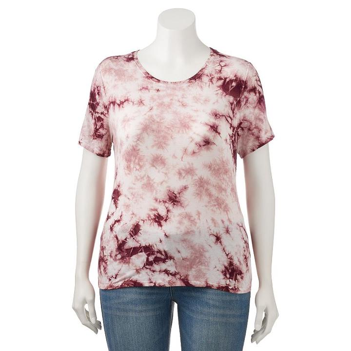 Juniors' Plus Size Mudd&reg; Washed Crewneck Tee, Teens, Size: 1xl, Purple