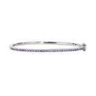 Oro Leoni Sterling Silver Amethyst Bangle Bracelet - Made With Genuine Swarovski Gemstones, Women's, Purple
