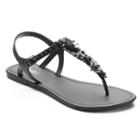 Candie's&reg; Women's Beaded Floral Flip-flops, Size: Medium, Black