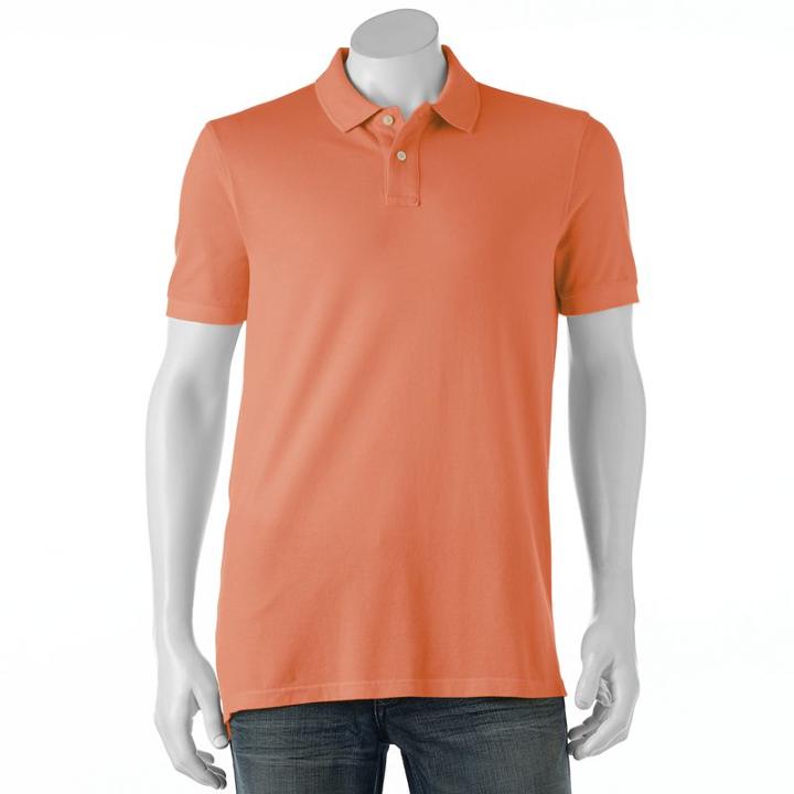 Men's Sonoma Goods For Life&trade; Flexwear Classic-fit Pique Polo, Size: Large, Lt Orange