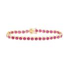 14k Gold Over Silver Lab-created Ruby Tennis Bracelet, Size: 7.25, Red