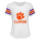 Girls 7-16 Clemson Tigers Team Pride Burnout Tee, Size: L 14, White