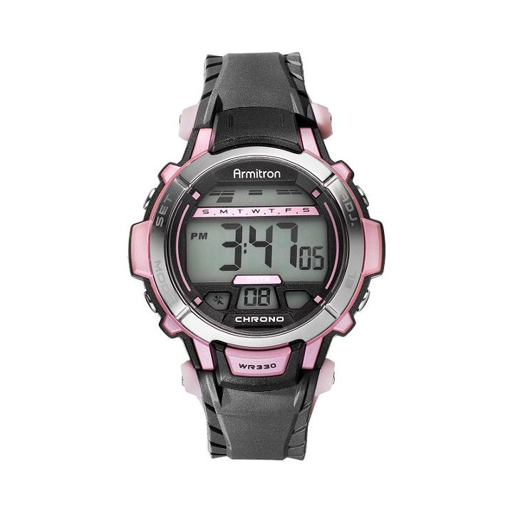 Armitron Women's Digital Chronograph Watch, Black