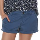 Juniors' So&reg; Low-rise Chino Shorts, Teens, Size: 11, Blue