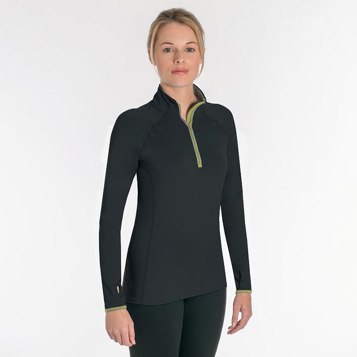 Women's Snow Angel Veluxe Quarter-zip Top, Size: Medium, Black