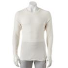 Men's Hanes Ultimate X-temp Thermal Tee, Size: Large, Beig/green (beig/khaki)