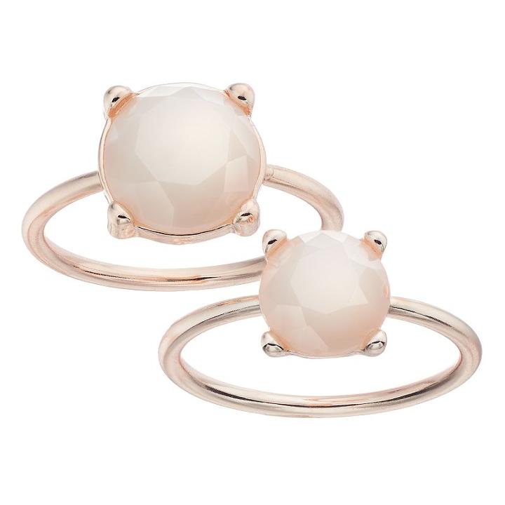 Lc Lauren Conrad White Round Stone Ring Set, Women's, Size: 7