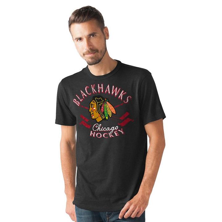 Men's Chicago Blackhawks Primetime Tee, Size: Large, Black