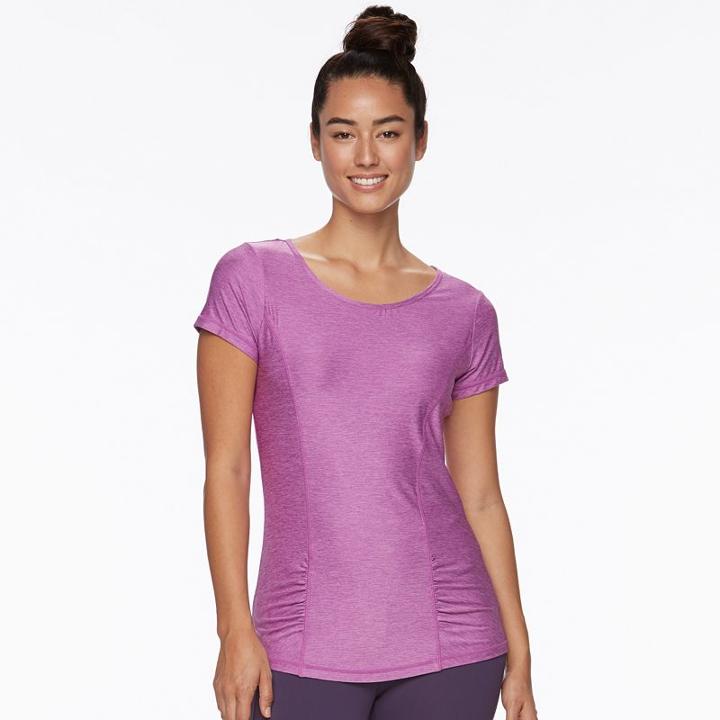 Women's Gaiam Energy Yoga Tee, Size: Xl, Dark Grey