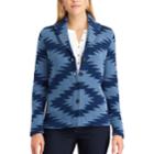 Women's Chaps Patterned Shawl Cardigan, Size: Large, Blue (navy)