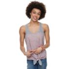 Juniors' So&reg; Tie Front Racerback Tank, Teens, Size: Xxs, Grey