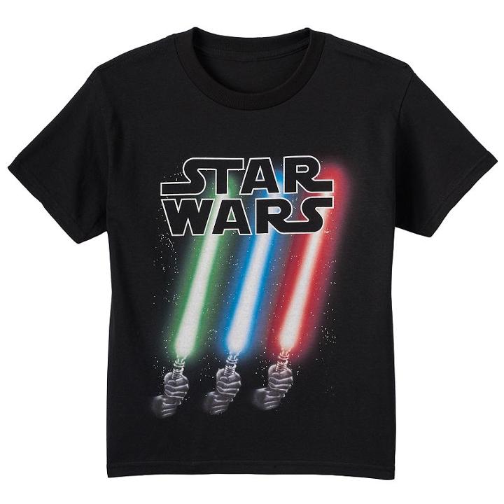 Boys 8-20 Star Wars Slanted Lightsabers Tee, Boy's, Size: Large, Black