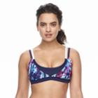 Women's Adidas Electric Palm Layered D-cup Bikini Top, Size: Medium, Light Red