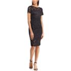 Women's Chaps Lace Sheath Dress, Size: 18, Black
