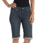 Dickies Slim Stretch Straight-leg Denim Shorts - Women's, Size: 4, Dark Blue