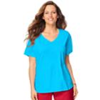 Plus Size Just My Size Solid V-neck Tee, Women's, Size: 2xl, Blue